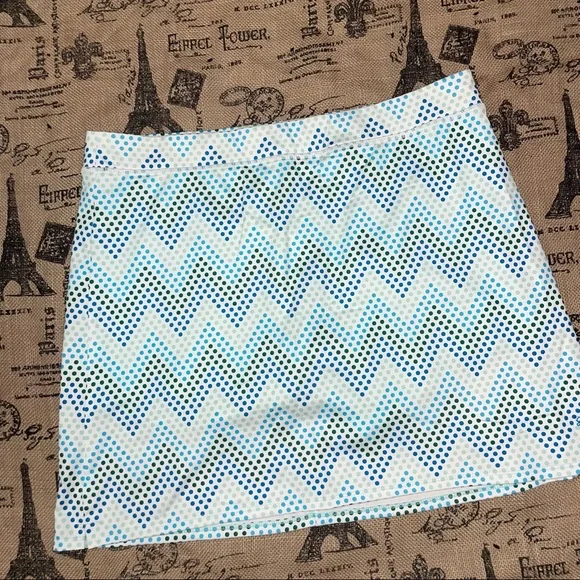 Puma Sportlife Style Dry Cell Blue/Green/White Dots Print Tennis Skort Size L - Picture 3 of 11